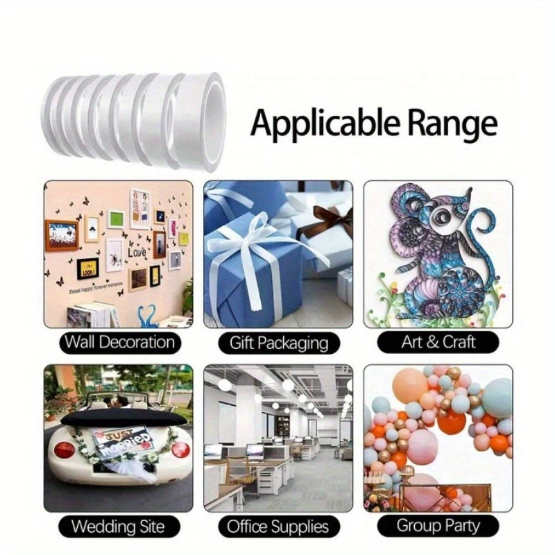 1 Roll of Double-Sided Transparent Tape - Suitable for Office, School, DIY, Crafts, Scrapbooking, Art, Crafts, Card Making, And Gift Wrapping, As Well As for Valentine'S Day, Party Supplies, Birthday Gifts, And Other Adhesive Needs.