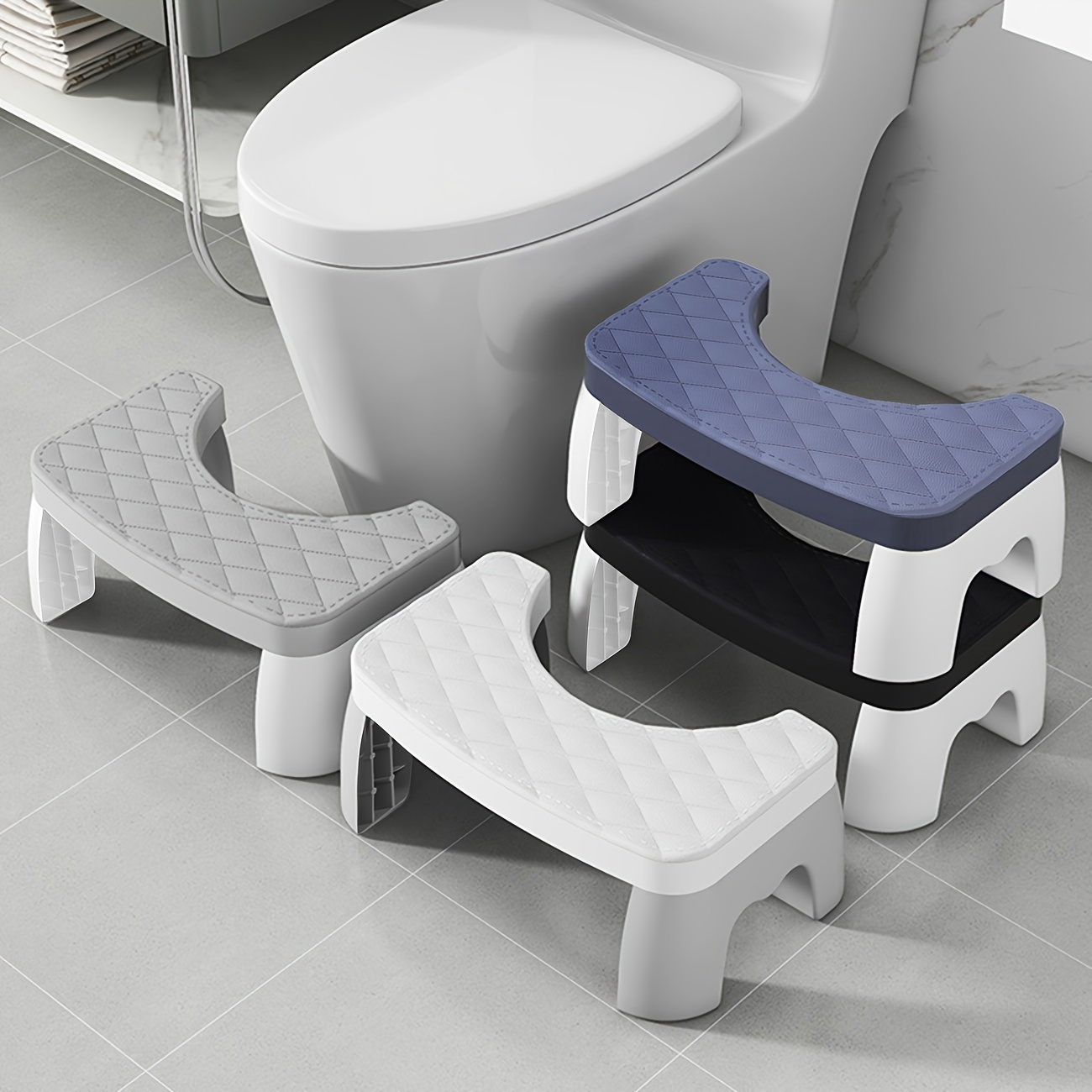 

1pc Tabouret de toilette accroupi en plastique - Repose-pieds ergonomique non électrique pour une meilleure posture et des selles confortables dans les accessoires de salle de bain