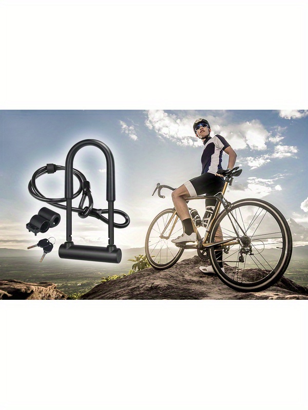 candado en u acabado resistencia cable acero Temu