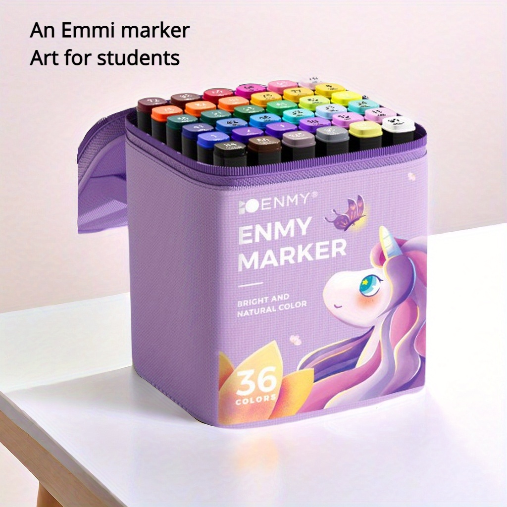 

Enmi Oil Marker Pen New Upgrade Large Capacity 36 Color Watercolor Pen Genuine Set Art Special Non-transparent Freehand Pen