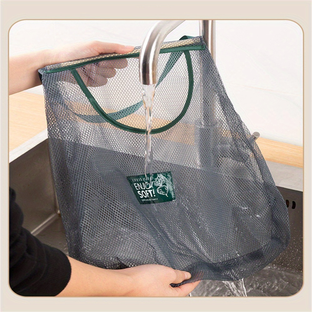 Reusable Hanging Storage Mesh Bags for Kitchen Organizer