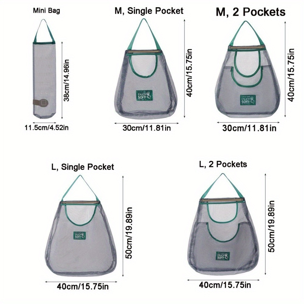 Reusable Hanging Storage Mesh Bags for Kitchen Organizer