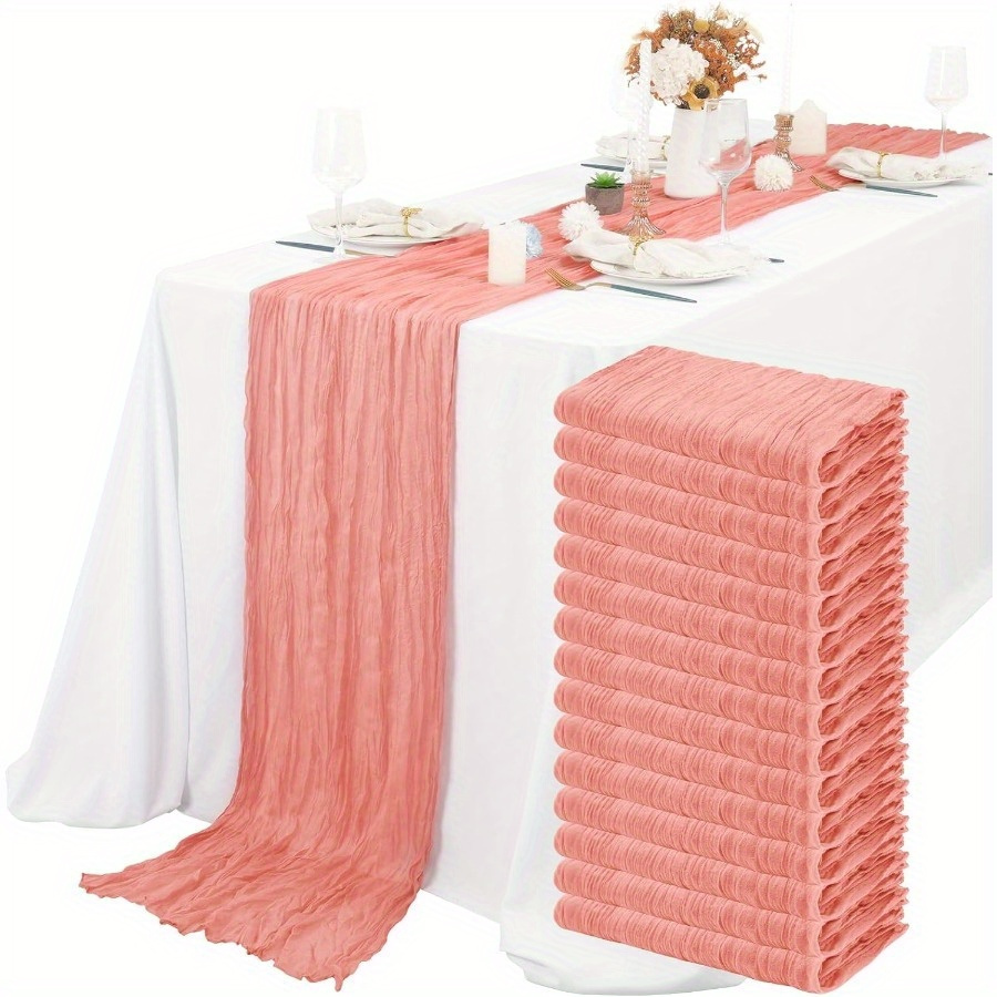 Pakketten kaasdoek tafelloper, salie rustieke gaas stof boho tafelloper, kaasdoek bruiloft tafel decor tafelkleed voor bruiloft feest bruids douche tafel decoraties