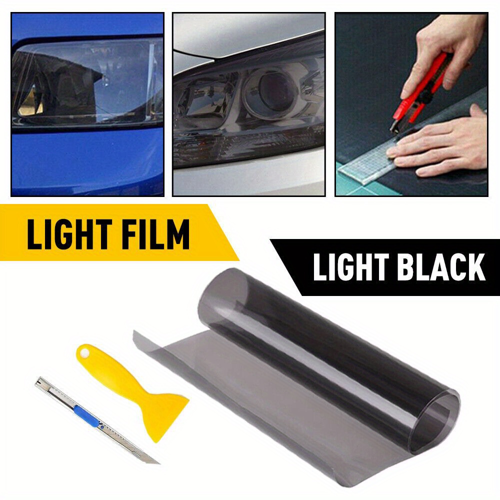 

Gloss Light Black 12"x72" Headlight Taillight Fog Light Tint Film Vinyl Wrap