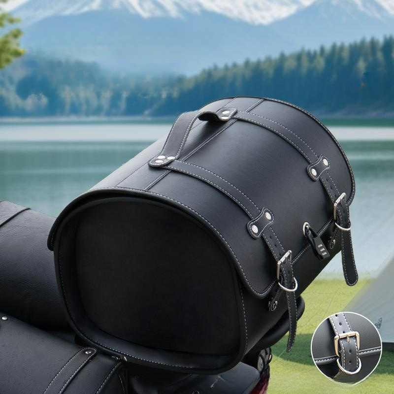 pu leather motorcycle saddlebag large capacity tail bag Temu