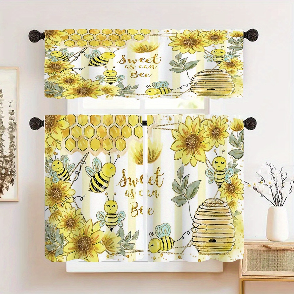 

Curtain - Rod Pocket Room, Bedroom, Kitchen & More - Polyester For Home & Party Decor, 1pc/2pcs Set