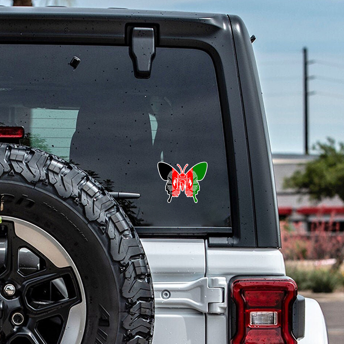 

Waterproof Afghan Flag Butterfly Decals For Car Bumpers And Windows - Vinyl, Durable, And Adhesive