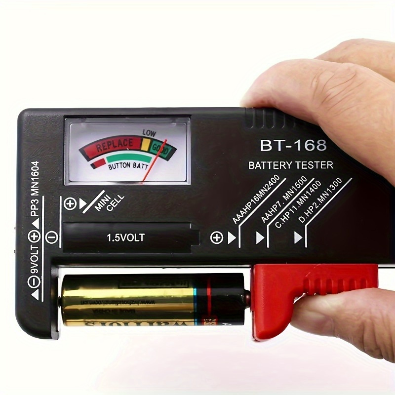 

Universal Battery Tester For Aa/aaa/c/d/9v/button Cell - Portable Battery Checker With Color-coded Meter, No Battery Required, Durable Material