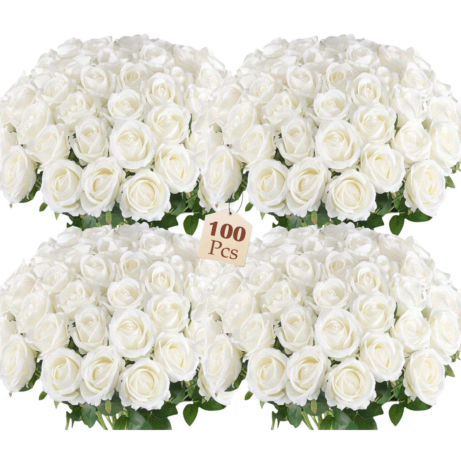 

100pcs Artificial Roses In Bulk, Fake Silk Roses Realistic For Wedding Centerpieces Flower Arrangement Home Decor