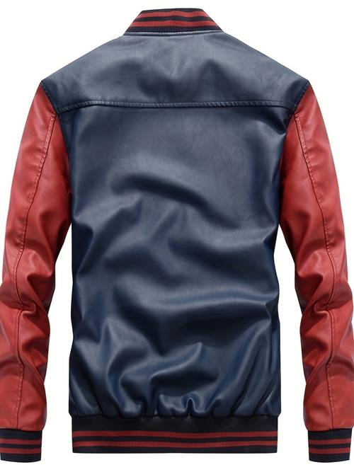 mens jacket casual baseball stand collar fit coat