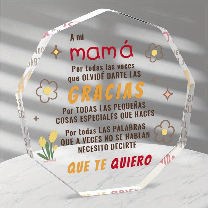 

Acrylic Decorative Signs Plaques For Mom In Spanish, Regalos Para Mama, Dia De La Madre Regalos, Spanish Mom Gifts From Daughter Birthday Gifts For Mother, Regalo Dia De La Madre