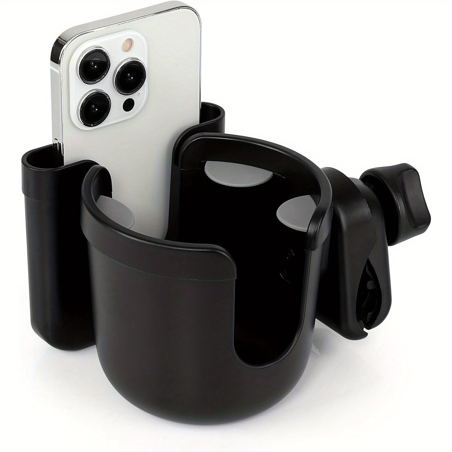 

2 In 1 Walker Cup Holder, Phone Holder, Wheelchair Cup Holder, Roller Cup Holder, Cup And Phone Holder, Wheelchair, Roller, Mobility Scooter, Black