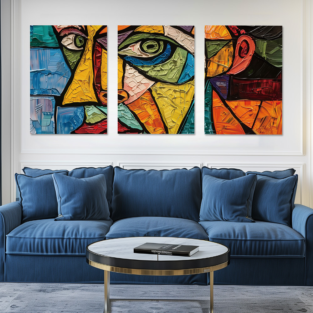 3 piece canvas   set abstract   style portrait frameless modern artwork for living room bedroom home decor 16x24 inch details 0