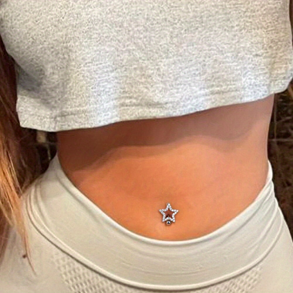 14 shape clear cz reverse dangle belly ring fashion Temu