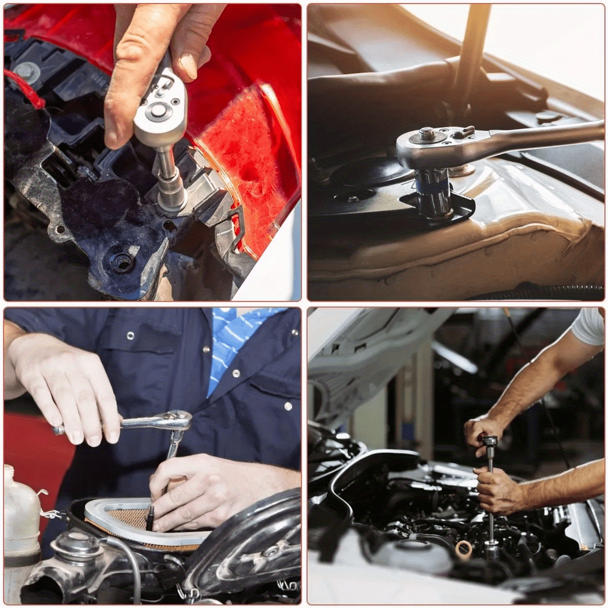 46 piece 1 4 inch drive socket ratchet wrench set with metric sockets and extension bars suitable for automotive repair and home use comes with storage case details 4