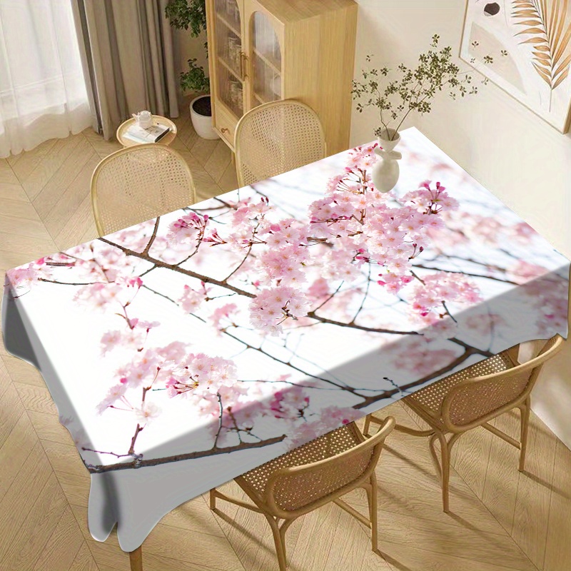 

Semi-transparent Pink Cherry Blossom Tablecloth - 90cm X 35cm / 35.43in X 14in - Perfect For Spring Decor - Waterproof And Oil-resistant - Suitable For Dining Room, Kitchen, Or Outdoor Events