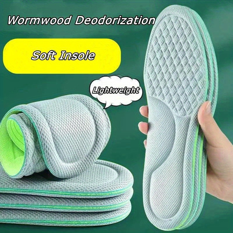 

5 Pairs Rubber Insoles For Men & Women – Lightweight, Breathable & Sweat-absorbent Foot Pads With Wormwood Deodorization For Sports & Casual Shoes