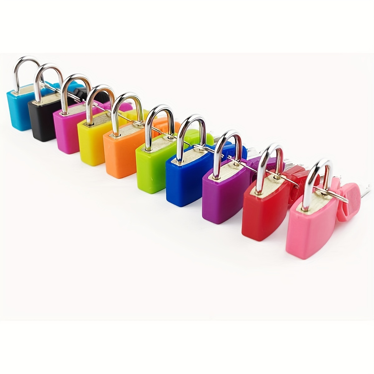 

5pcs Mini Padlocks With Keys, Alloy & Plastic Locks, Multi-colored, Uncharged Security Padlocks For Gym, School, Luggage, With Matching Game Set