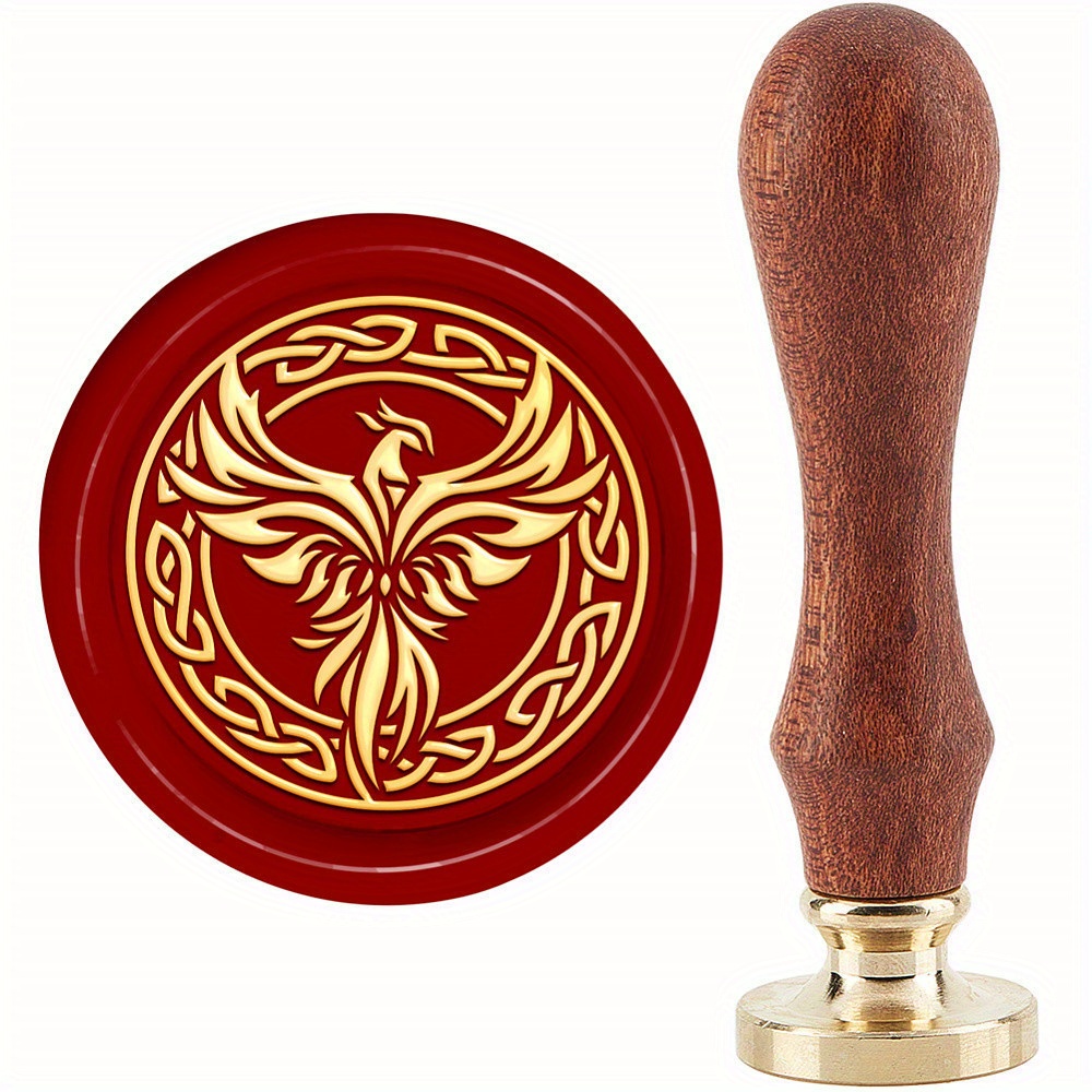 

Fingerinspire Phoenix Wax Seal Stamp Kit - Vintage 30mm Brass Sealing Stamp With Detachable Wood Handle For Invitations, Gift Packing, Cards Decor, Applicable For Age 14+