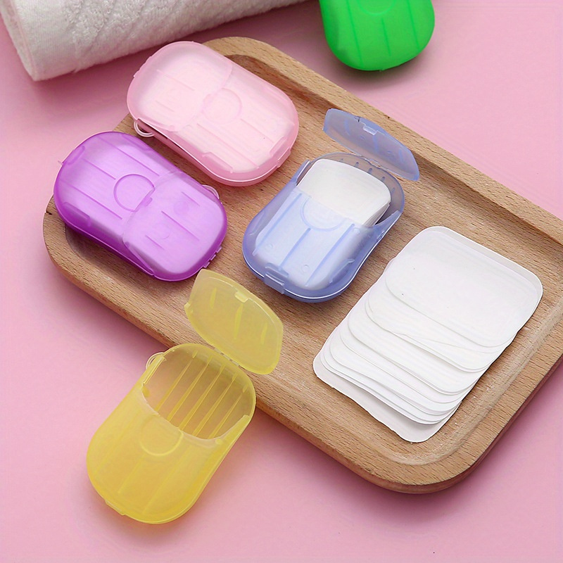 

1pc Portable Travel Soap Box With Disposable Paper Soap Sheets - Plastic Soap Case Dispenser, Hand Wash Soap Strips For Outdoor Use, Non-electrical Compact Soap Holder