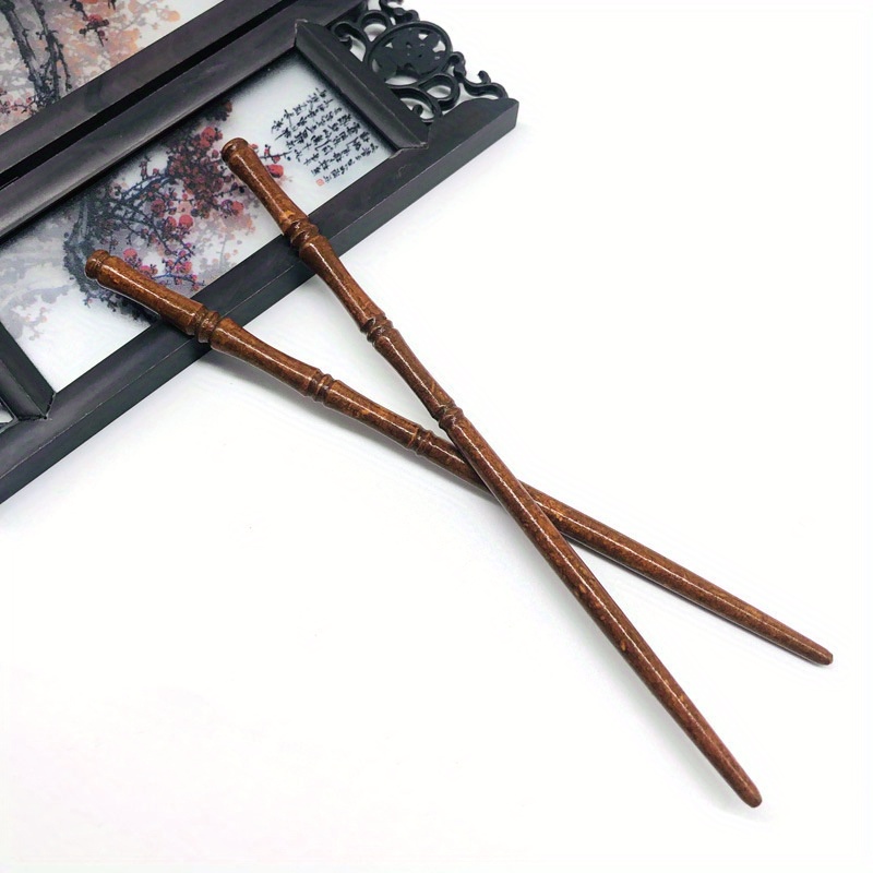 Set Of 2 Elegant Wooden Hairpins - Stylish, Minimalist, And Hair Accessories Made From Bamboo - Ideal For Hanfu And Traditional And Contemporary Chinese Hairstyles