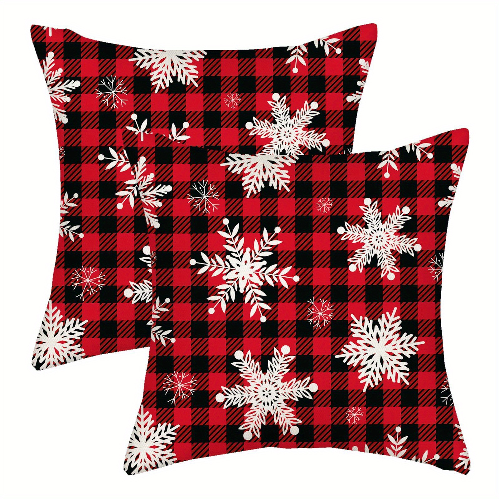 

2pcs Modern Throw Pillow Covers, 18x18 Inch - Christmas & Design, Zip Closure, Machine Washable For Living Room, Bedroom, Sofa Decor, Best For Christmas