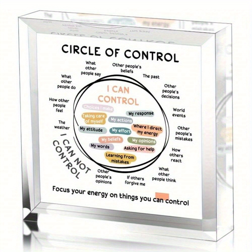 

Circle Of Control Acrylic Decor, What I Can And Cannot Control Therapy Office Decor, Mental Health Calm Down Corner, School