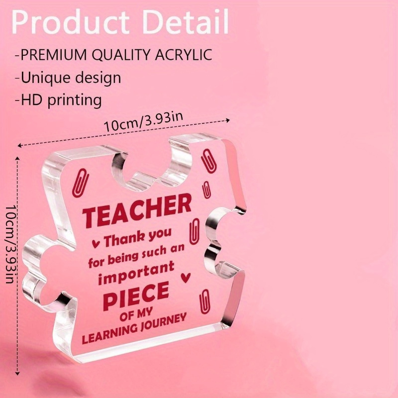 Teacher Appreciation Gifts - Heartwarming Acrylic Sign With Inspirational Message For Educators
