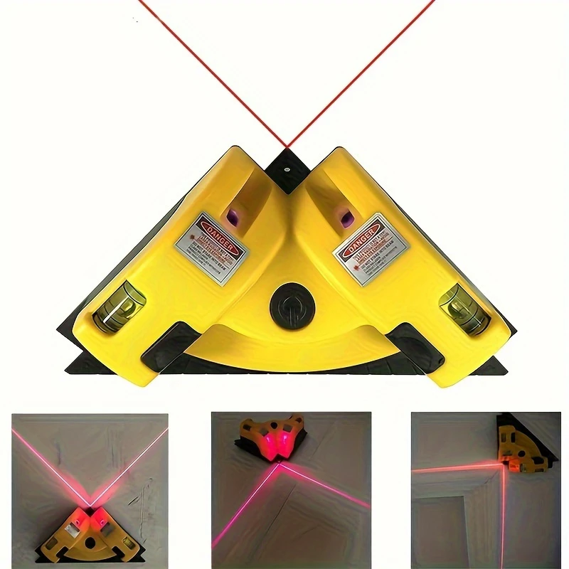 level tool with 90 degree angle bubble vials in carrying case indoor and outdoor applications battery powered details 0