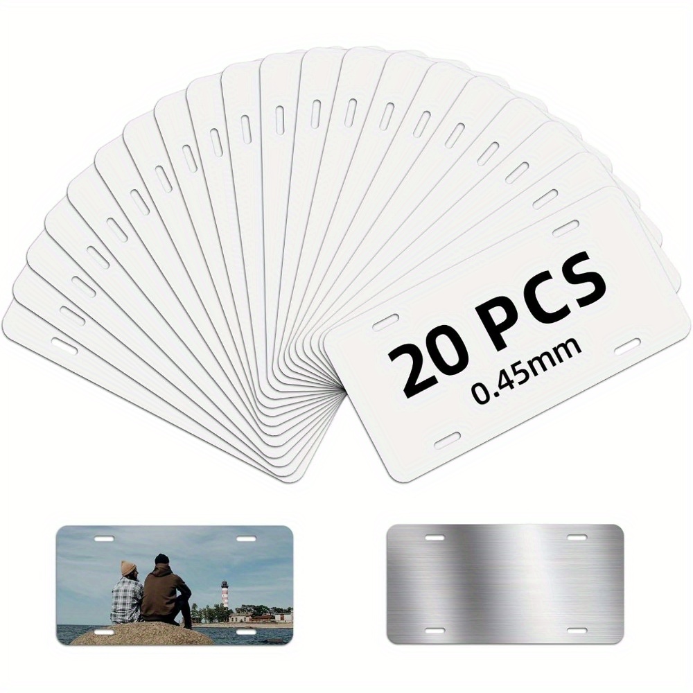 60 Pieces - Sublimation License Plates, 6 X 12 Auto Size .032 Thick Aluminum / Dye Sub Blanks