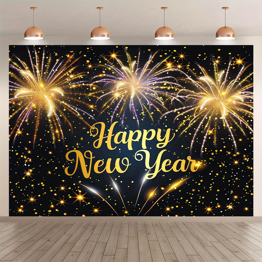 godt nyttår fyrverkeri festbakgrunn allsidig polyesterbanner - Temu Norway, image size:1000x1000