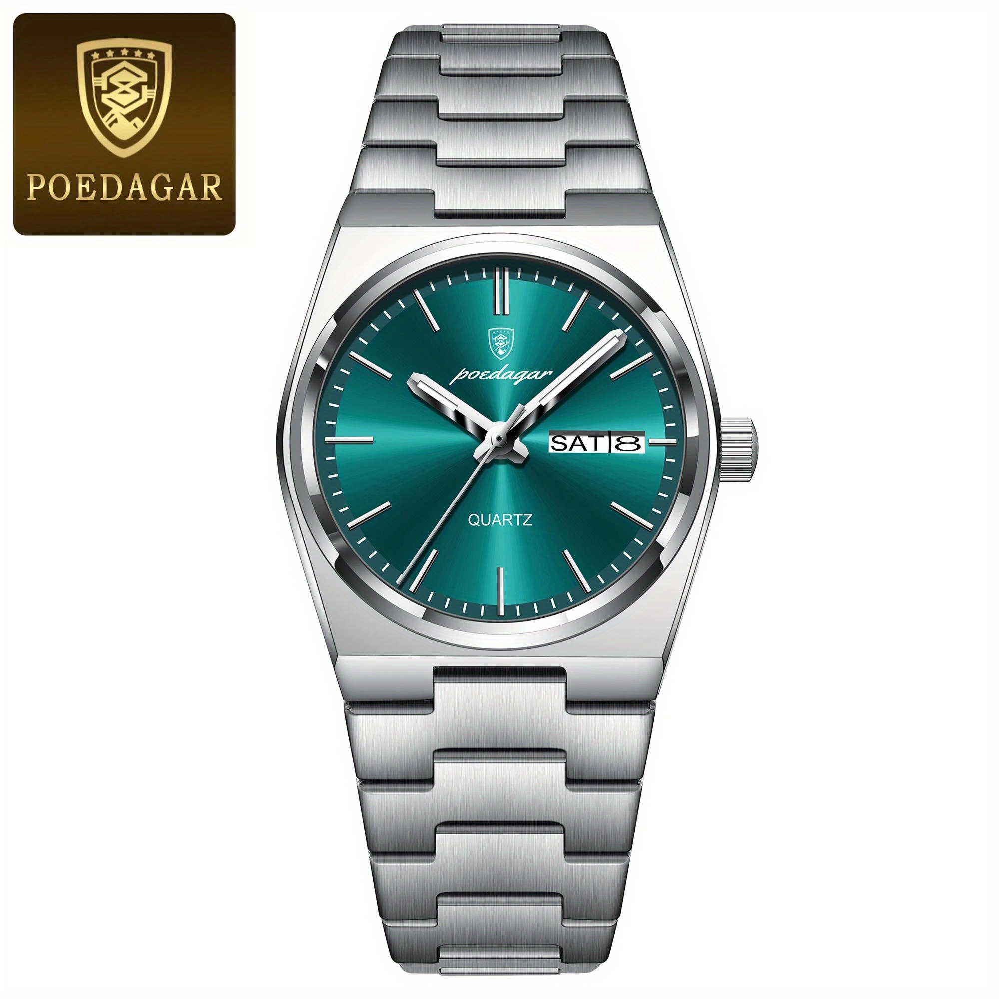 Image of Poedagar Women's Luxury Watch Elegant Quartz Light Date Week Stainless Steel Women's Watch Clock