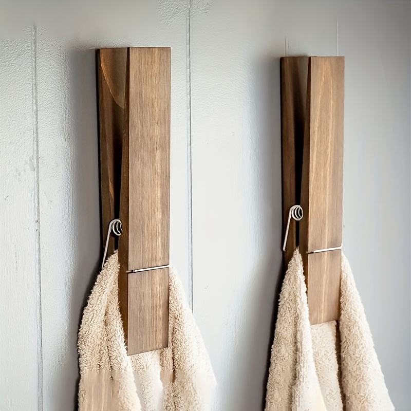 

- Wooden Towel Set For Bathroom, Decor -mounted Towel , - Of 1,