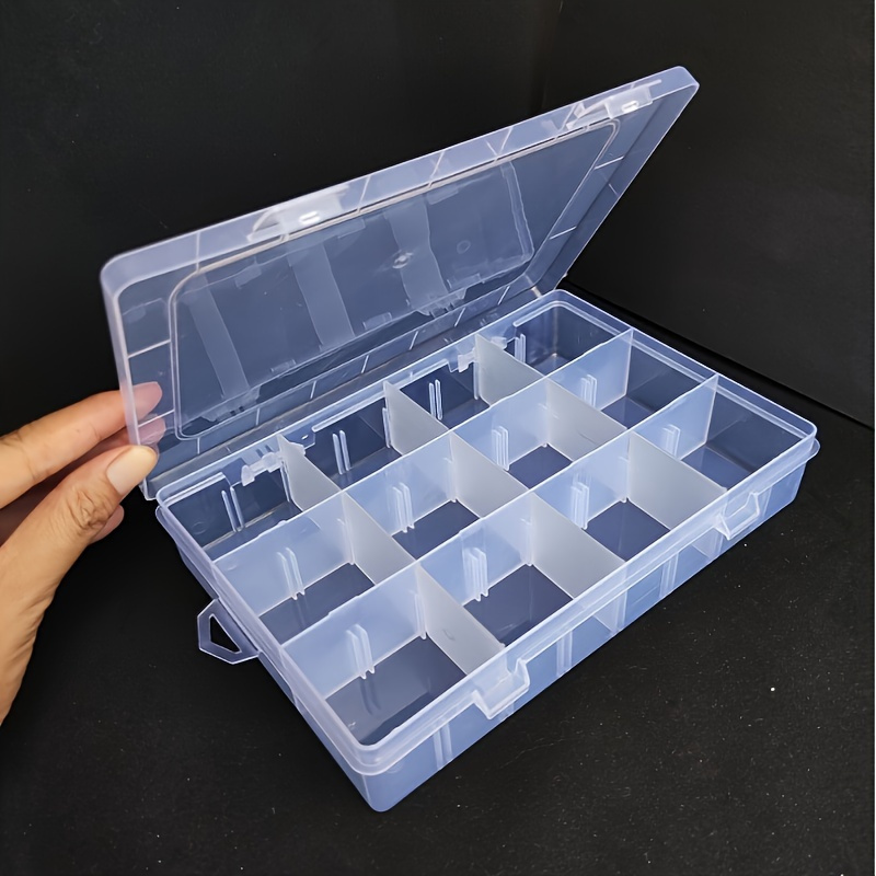 

1pack 24-grid Adjustable Divider Plastic Storage Box Organizer For Embroidery Floss, Thread, Supplies