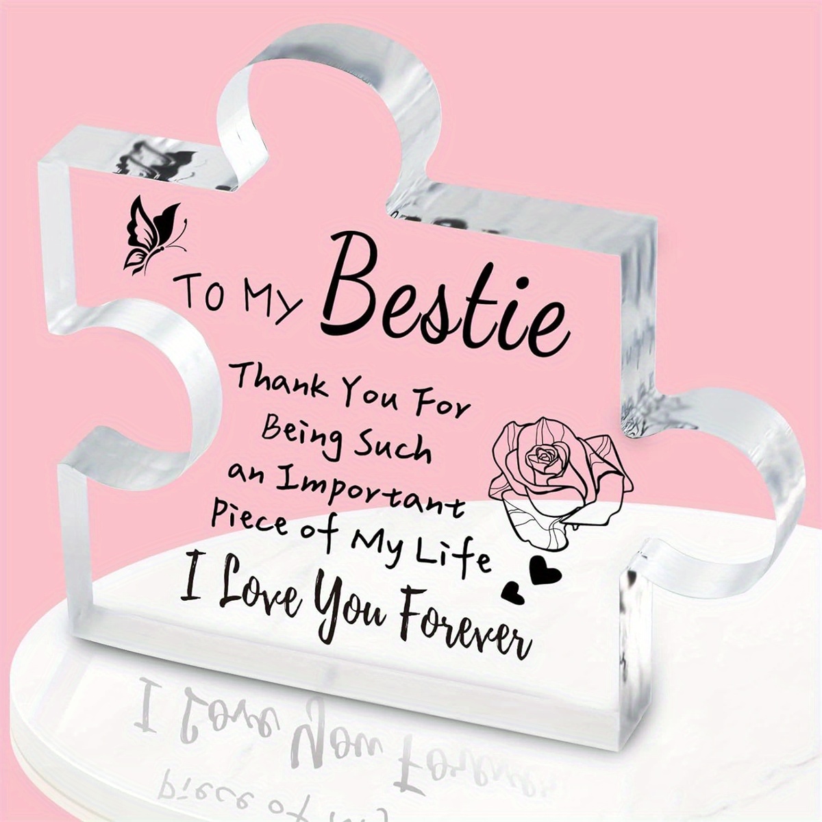 

Bestie Gifts For Women, Engraved Puzzle-shape Acrylic Plaque 6.1 X 5.5 Inch, Birthday Gifts For Women , Gifts For Women Men Girls Her, Gifts For