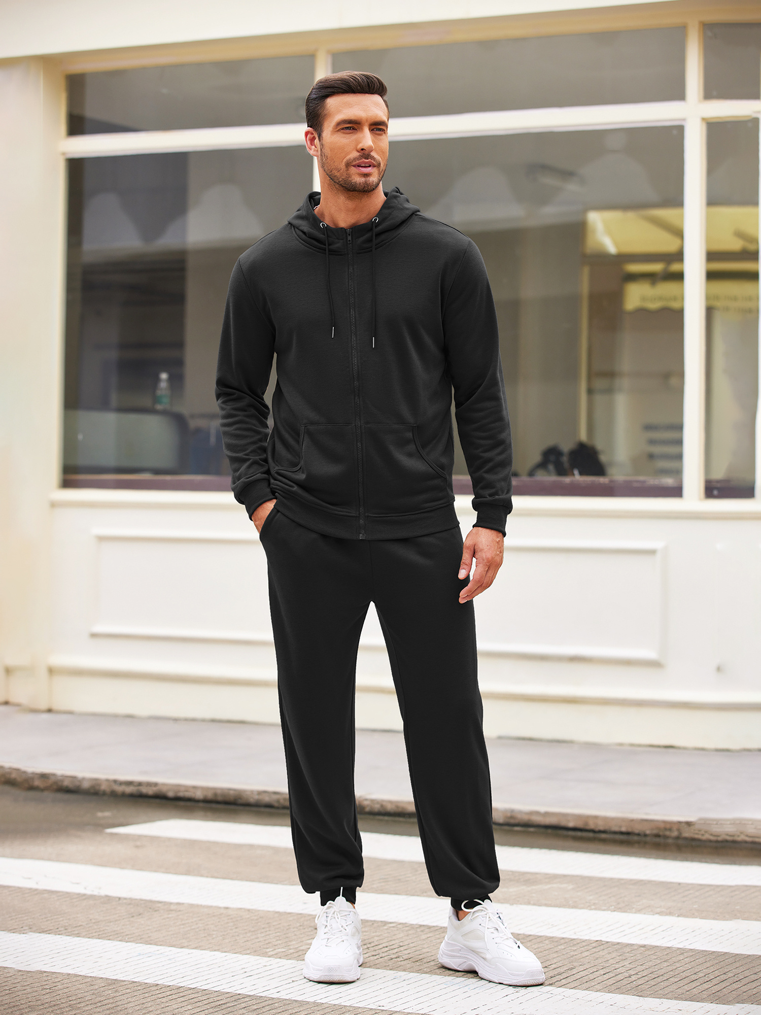 Mens Piece tracksuit Sets Sweatsuits for Men Full Zip Hoodie Sweatpants  for Men Casual Sports Jogging Suits S-3XL