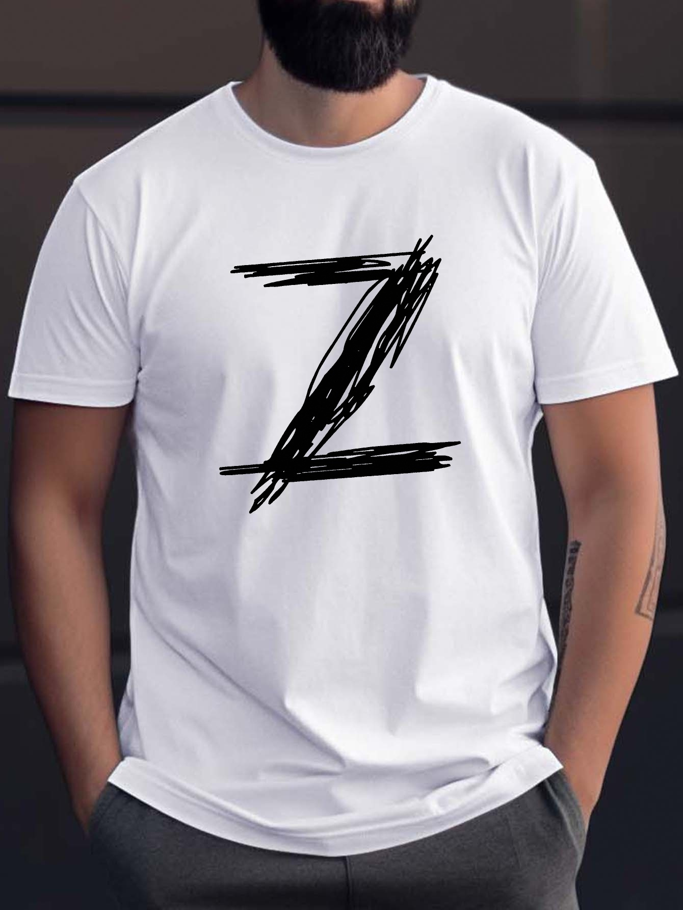 art letter z print tee shirt tees men casual short sleeve t Temu