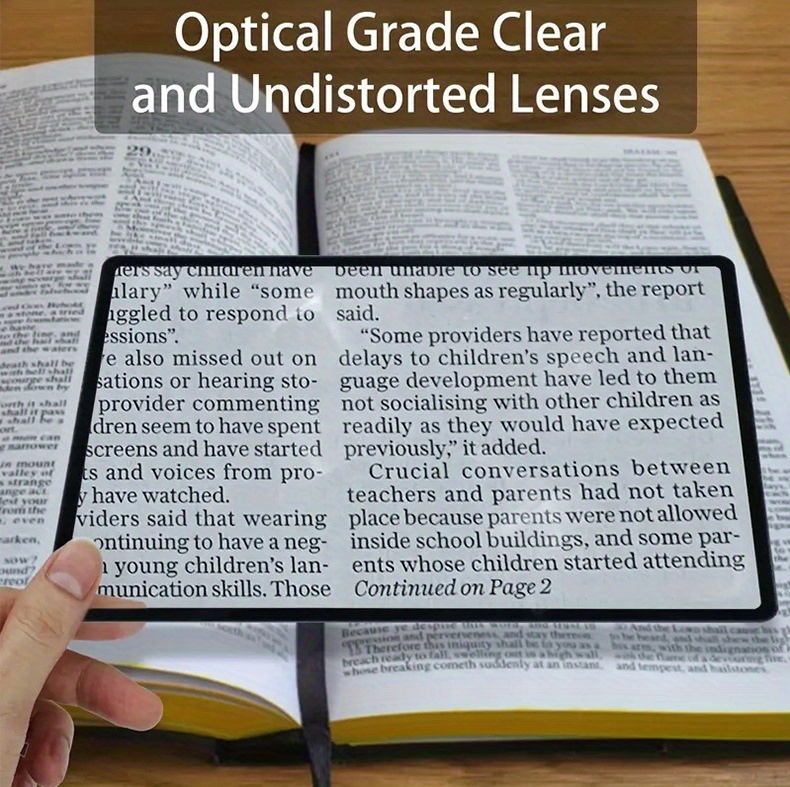 3X Magnifying Glass - Full Angle Easy Reading Tool for The Elderly, Portable Non-Electric Magnifying Glass, Clear, Distortion-Free Magnification, Suitable for Books And Fine Print, Newspaper Reading a