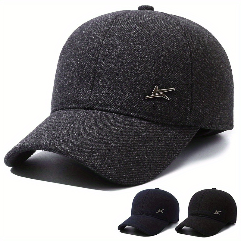 

Casquette d'hiver chaude pour hommes, chapeau à rabat en coton 100 % tissé, lavable à la main - Accessoire coupe-vent pour l'extérieur