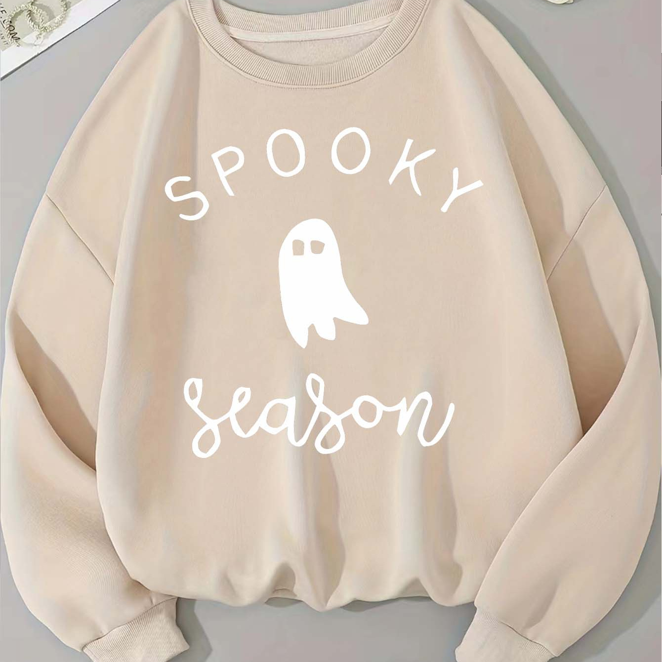 

Halloween Fleece Sweatshirt, Long Sleeve Sweatshirt, Women's Clothing