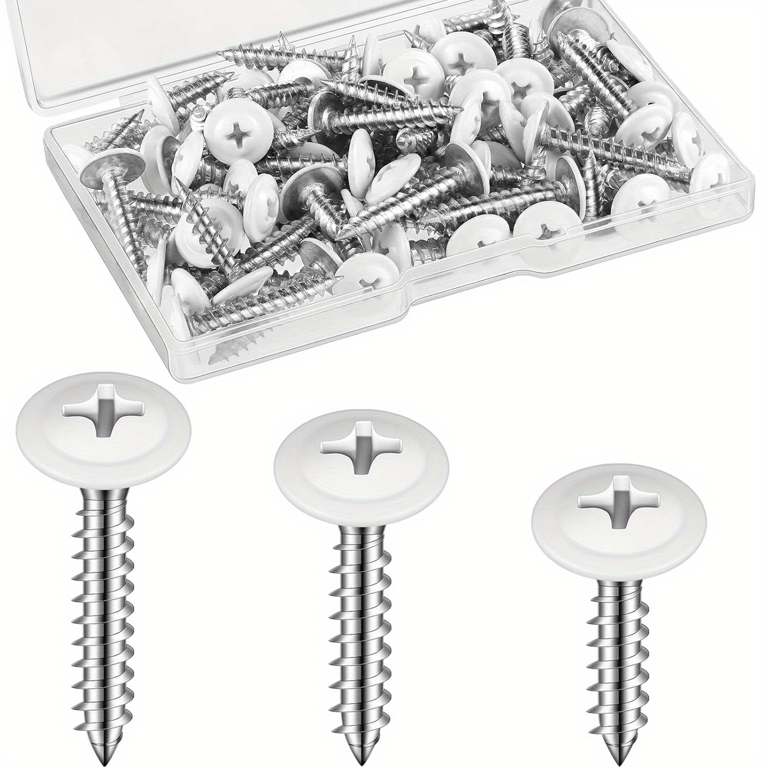 

120 Pieces Of High-quality Stainless Screws With Truss Head, 1/2", 3/4", 1" Lengths, Carbon Steel Construction, Right-hand Thread, Coverage, Blue Zinc Coating, And Washer-like For Holding Power