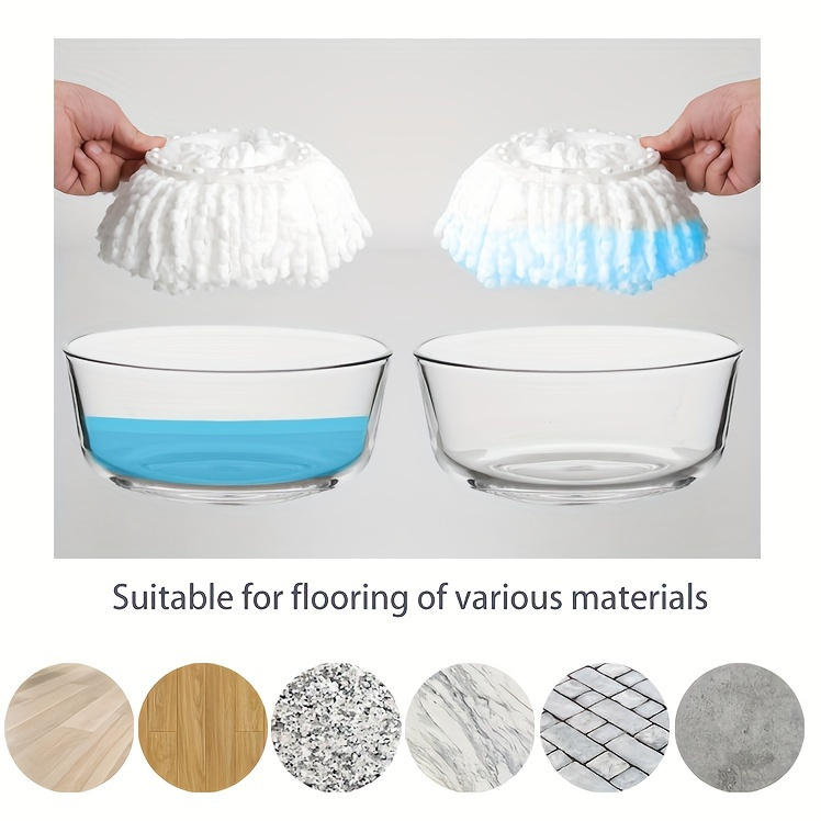 1pc microfiber spin mop replacement head easy   mop refill for wet and dry floor cleaning washable dust removal compatible with spin mop systems cleaning supplies accessory details 4