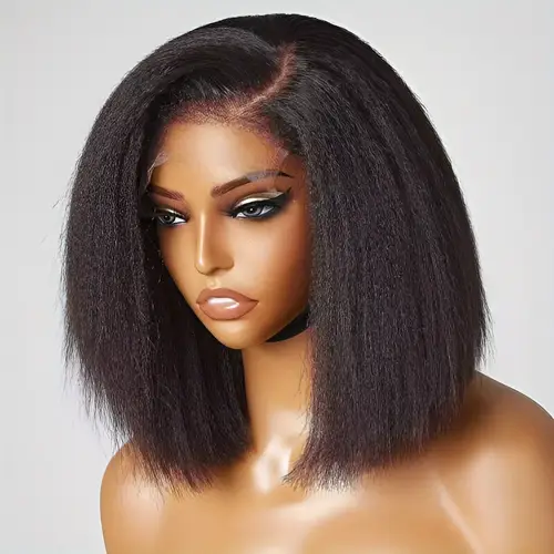 straight bob short straight human hair wig for 200 density 13x4 hd frontal lace glueless wig with natural look short hair wig