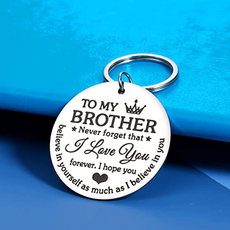 

Stainless Steel Round Keychain From Sister Brother Gift Christmas Birthday Graduation Gift Key Ring