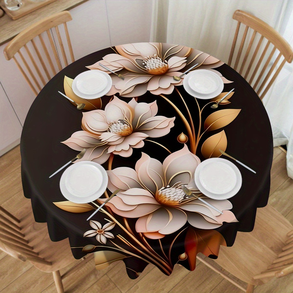 

Round Tablecloth - Polyester, For & Restaurant Dining, Parties, Weddings, And Banquets - & Oil-, -, No Battery Needed