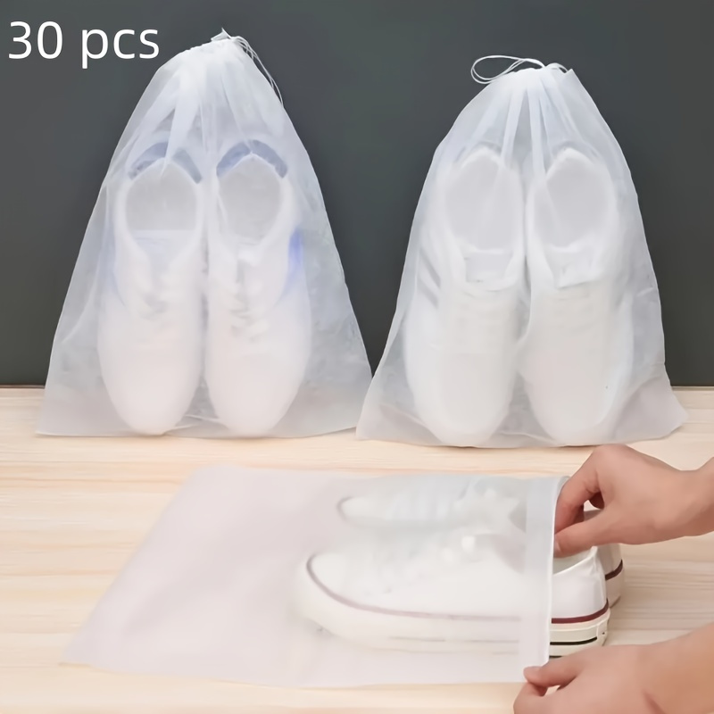 TEMU 30pcs Portable Shoe Storage Bags - Non-woven, Dustproof & -yellowing Covers For & Use, For Return School