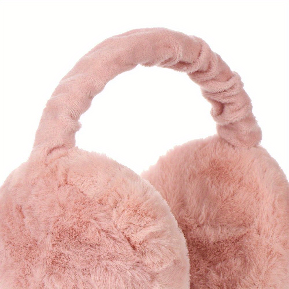 Unisex Faux Fur Earmuffs - Soft Plush Ear Warmers, Foldable Coldproof Ear Muffs, Stretch Fit, Machine Washable for Winter Outdoor Use details 8