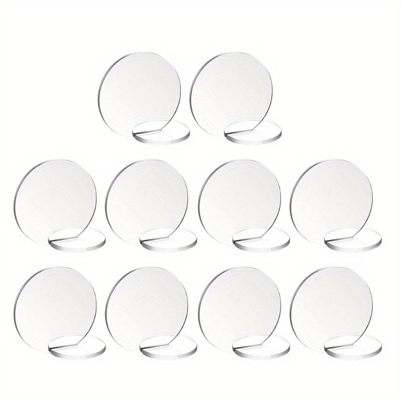 E-shop 20 Stück Blanko Acryl Runde Tischnummer Sitzplatzschild Hochzeit Party Geburtstagsfeier Platzkarte (10 Acryl Platzkarten + 10 Böden)