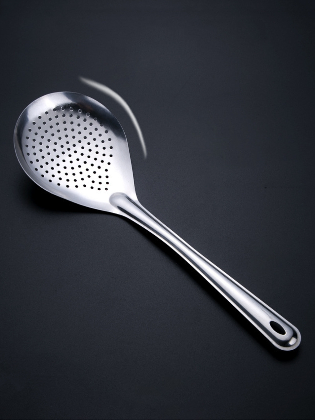 1pc stainless steel skimmer spoon sus304 large perforated strainer for frying cooking kitchen skimmer for noodles fried food seamless   design dishwasher safe details 2