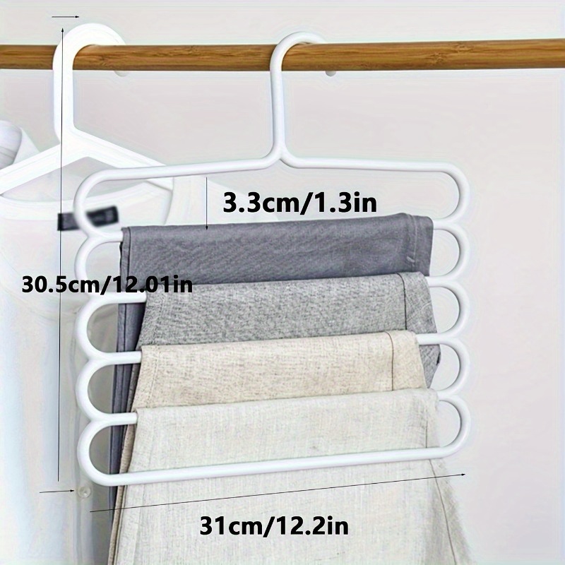 Space-Saving Multi-Layer Pants Rack: Non-Slip, Polished Plastic Wardrobe Organizer for Clothes And Scarves